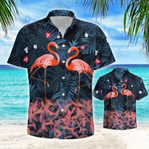Beautiful Flamingo Tropical Aloha Hawaiian Shirts  - Thelegend59