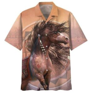 Beautiful Natie Horhawaiian Shirtse Brown Hawaiian Shirt - Unihawaiian Shirtsex - Adult -  - Thelegend59