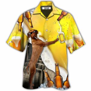 Beer Dachshund With Beer - Hawaiian Shirt - For Men And Women - Kids  - Thelegend59