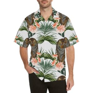 Bengal Tiger Hibicus Pattern Men'S All Over Print Hawaiian Shirt  - Thelegend59