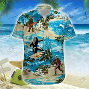 Big Foot Surfing Hawaiian Shirt  - Thelegend59