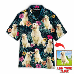 Big Golden Retriever Exotic Tropical Floral Custom Hawaiian Shirt Pn302226Lb - For Men And Women - Kids  - Thelegend59
