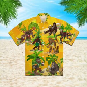 Bigfoot Bear Summer Hawaiian Shirt  - Thelegend59