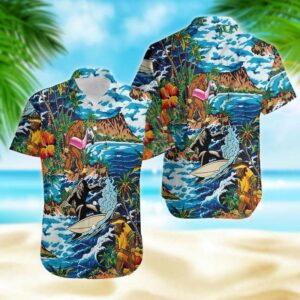 Bigfoot Surfing On Tropicalsland Hawaiian Aloha Hawaiian Shirtss  - Thelegend59