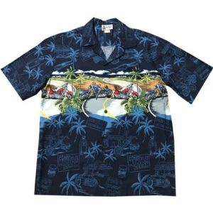 Bikers Paradise Navy Blue Amazing Design Hawaiian Shirt  - Thelegend59