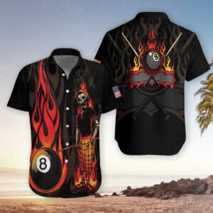 Billiard Mr Bones 8 Ball Hawaiian Shirts  - Thelegend59