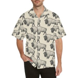 Bison Pattern Print Design Hawaiian Shirt  - Thelegend59