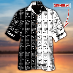 Black &Amp; White Guitar Chords Unisex Hawaiian Shirts  - Thelegend59