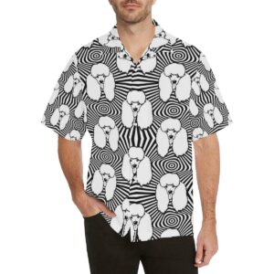 Black And White Poodle Pattern Men'S All Over Print Hawaiian Shirt  - Thelegend59