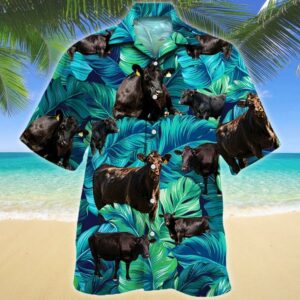 Black Angus Cattle Lovers Pineapple Hawaiian Shirt  - Thelegend59