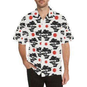 Black Bonsai Pattern Men'S All Over Print Hawaiian Shirt  - Thelegend59