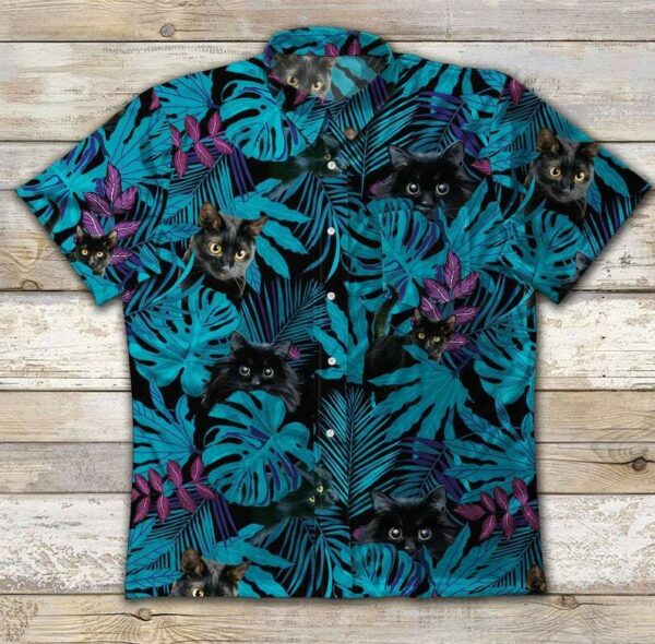 Black Cat Vintage Hawaiian Shirt  - Thelegend59