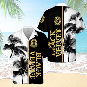 Black Velvet Palm Tree All Over Print 3D Aloha Summer Beach Hawaiian Shirt  - Thelegend59