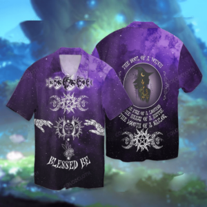 Blessed Be The Soul Of A Witch Halloween Hawaiian Shirts  - Thelegend59
