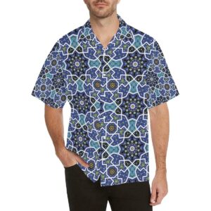 Blue Arabic Morocco Pattern Men'S All Over Print Hawaiian Shirt  - Thelegend59