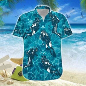 Blue Ocean Scuba Diving Unisex Hawaiian Shirts  - Thelegend59