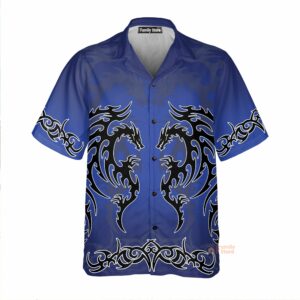 Blue Tribal Dragon Hawaiian Shirt - For Men And Women - Kids  - Thelegend59