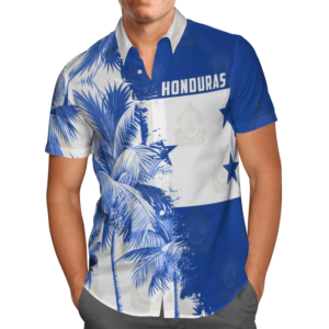 Blue White Honduras Unisex Hawaiian Shirts  - Thelegend59