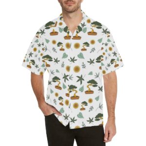 Bonsai Leaves Flower Pattern Men'S All Over Print Hawaiian Shirt  - Thelegend59
