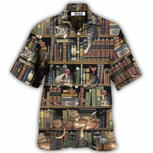 Book And Cat Vintage - Hawaiian Shirt - For Men And Women - Kids  - Thelegend59