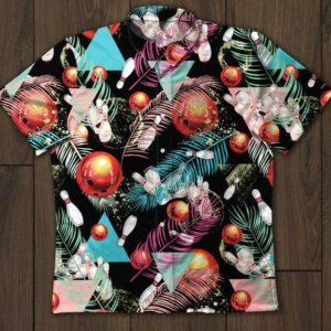 Bowling Leaf Colorful Hawaiian Aloha Hawaiian Shirtss  - Thelegend59