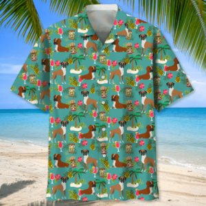 Boxer Beach Hawaiian Graphic Print Short Sleeve Hawaiian Shirt  - Thelegend59