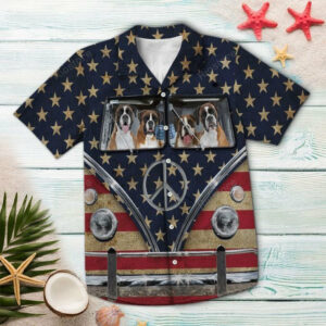 Boxer Flag Hippie Bus Blue Awesome Design Unisex Hawaiian Shirt  - Thelegend59