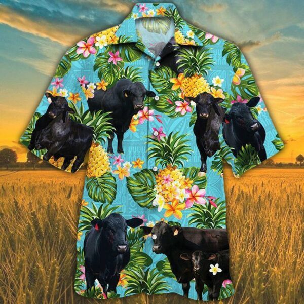 Brangus Cattle Lovers Pineapple Hawaiian Shirt  - Thelegend59