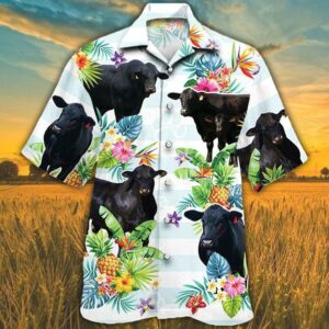 Brangus Cattle Lovers Tropical Flower Hawaiian Shirt  - Thelegend59
