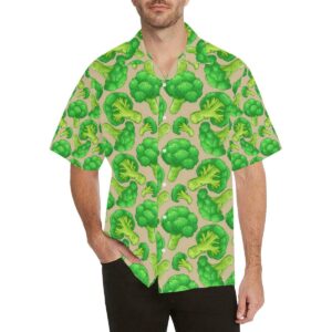 Broccoli Pattern Pink Background Men'S All Over Print Hawaiian Shirt  - Thelegend59