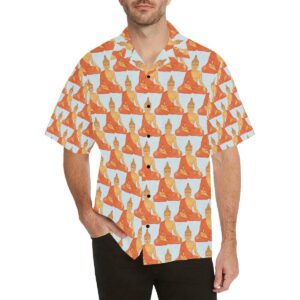 Buddha Pattern Print Hawaiian Shirt  - Thelegend59