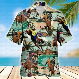 Bull Riding Ocean Hawaiian Shirt 4  - Thelegend59