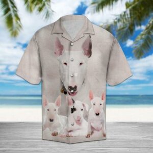 Bull Terrier Great  White High Quality Unisex Hawaiian Shirt  - Thelegend59