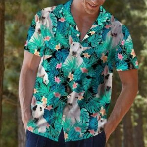 Bull Terrier Tropical Hawaiian Shirt - Unihawaiian Shirtsex - Adult -  - Thelegend59