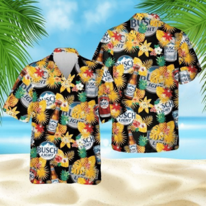 Busch Light 3 Hawaiian Graphic Print Short Sleeve  - Thelegend59
