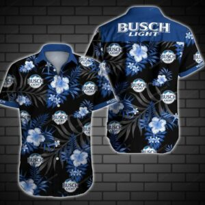 Busch Light Hawaiian Graphic Print Short Sleeve  - Thelegend59