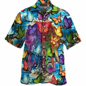 Butterfly Pattern Colorful Awesome Design Unisex Hawaiian Shirt  - Thelegend59