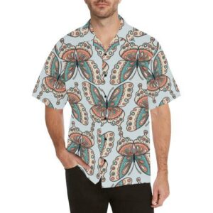 Butterfly Pattern Hawaiian Shirt  - Thelegend59