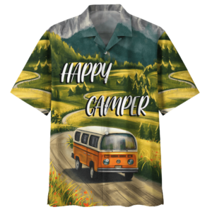 Camping Green Awesome Design Unisex Hawaiian Shirt  - Thelegend59