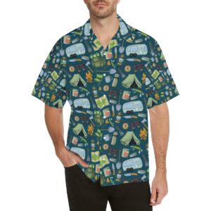 Camping Pattern Print Design Hawaiian Shirt  - Thelegend59
