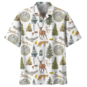 Campingwhite White Unisex Hawaiian Shirt  - Thelegend59