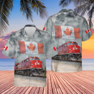 Canadian Train Driver Locomotive Short Sleevegray High Quality Unisex Hawaiian Shirt  - Thelegend59