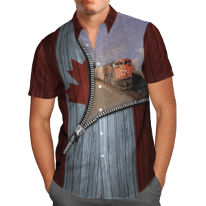 Canadian Train Driverblue Nice Design Unisex Hawaiian Shirt  - Thelegend59