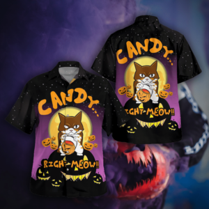Candy...Right Meow Halloween Hawaiian Shirts  - Thelegend59