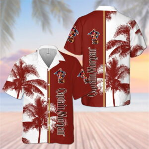 Captain Morgan Palm Tree All Over Print 3D Aloha Summer Beach Hawaiian Shirt  - Thelegend59
