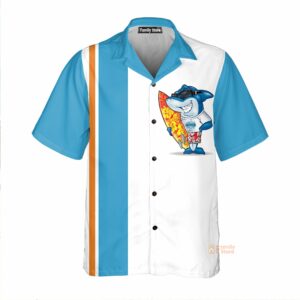Cartoon Shark Chest Pocket Short Sleeve Hawaiian Shirt - For Men And Women - Kids  - Thelegend59