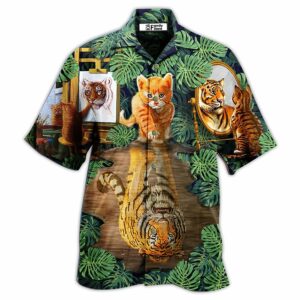 Cat And Tiger Leaf - Hawaiian Shirt - For Men And Women - Kids  - Thelegend59