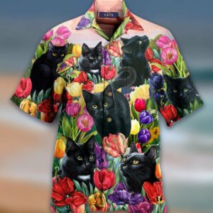 Cat Dream And Tulip Garden Hawaiian Shirt  - Thelegend59