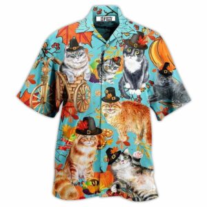 Cat Happy Thanksgiving - Hawaiian Shirt - For Men And Women - Kids  - Thelegend59