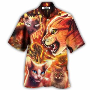 Cat Play Fire - Hawaiian Shirt - For Men And Women - Kids  - Thelegend59